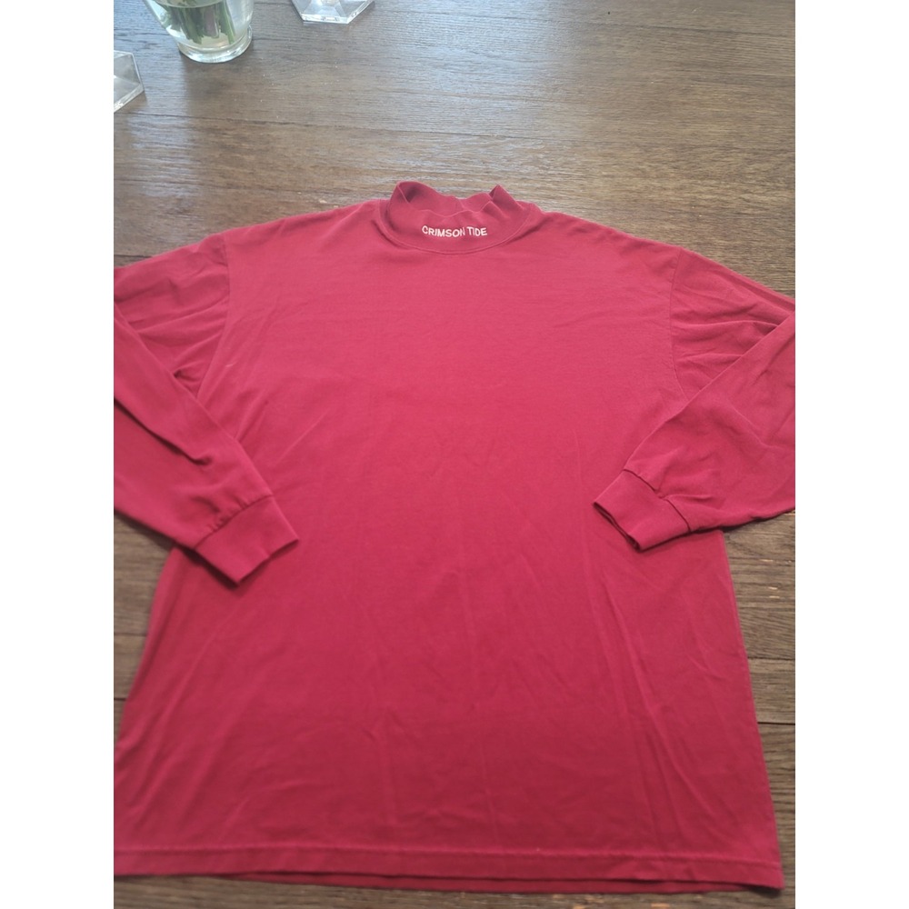 80s University Of Alabama Crimson Mock Neck Turtleneck Football Vintage L